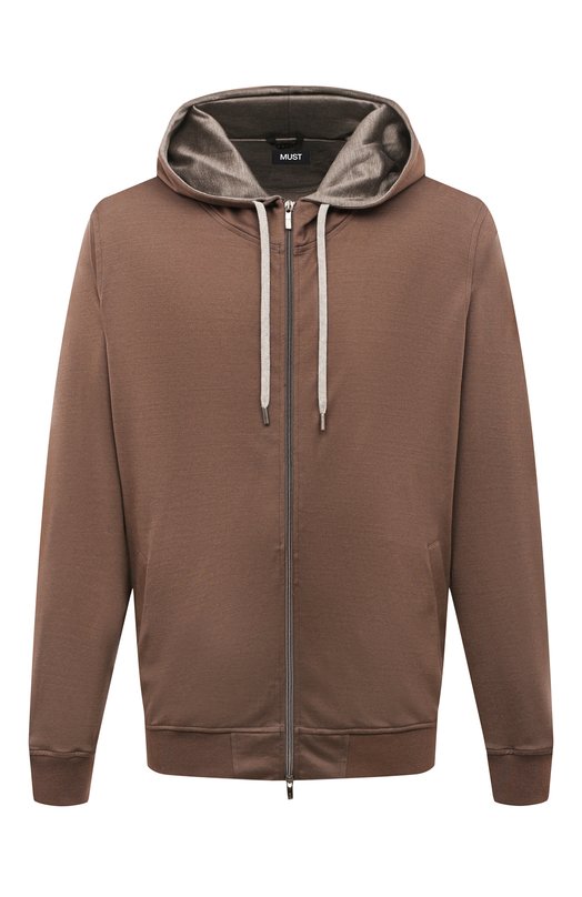 Толстовка из хлопка и шелка MVST 13M415/B000/MUST.B&T Коричневый 13M415/B000/MUST.B&T