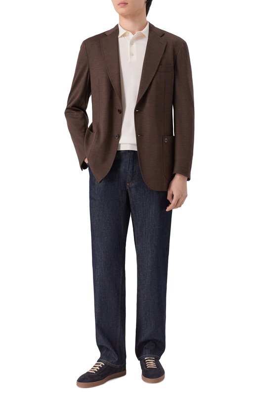 Пиджак из шерсти и шелка Stefano Ricci M1RMM22TA0/CM09HA Коричневый  M1RMM22TA0/CM09HA Фото 2