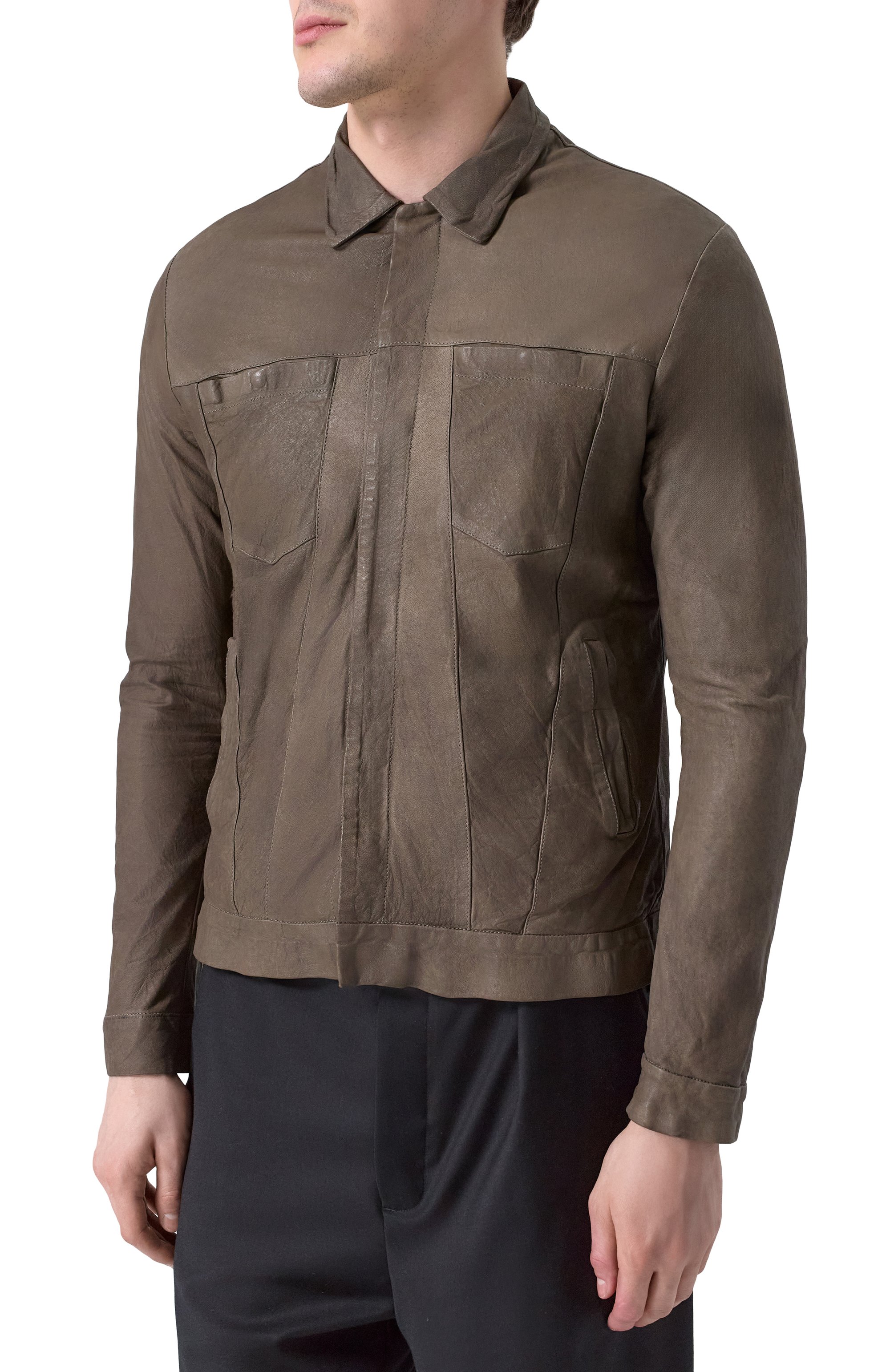 Кожаная куртка-рубашка GIORGIO BRATO, арт. GU25S20098NAPSTM, фото 3