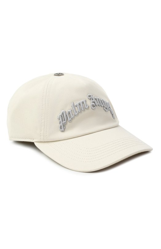 Хлопковая бейсболка Palm Angels PMLB104F25FAB002 Белый PMLB104F25FAB002