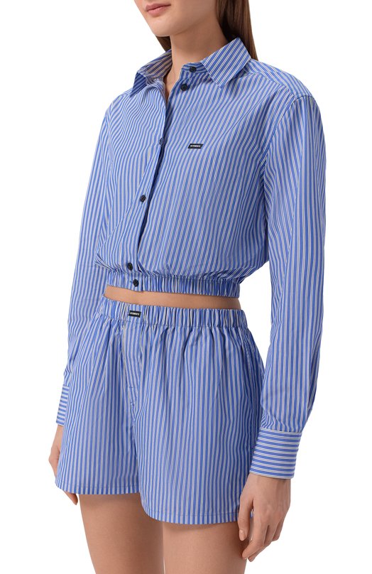 Хлопковая рубашка VETEMENTS WE76SH383NS/26134 P0PLIN Голубой  WE76SH383NS/26134 P0PLIN Фото 3