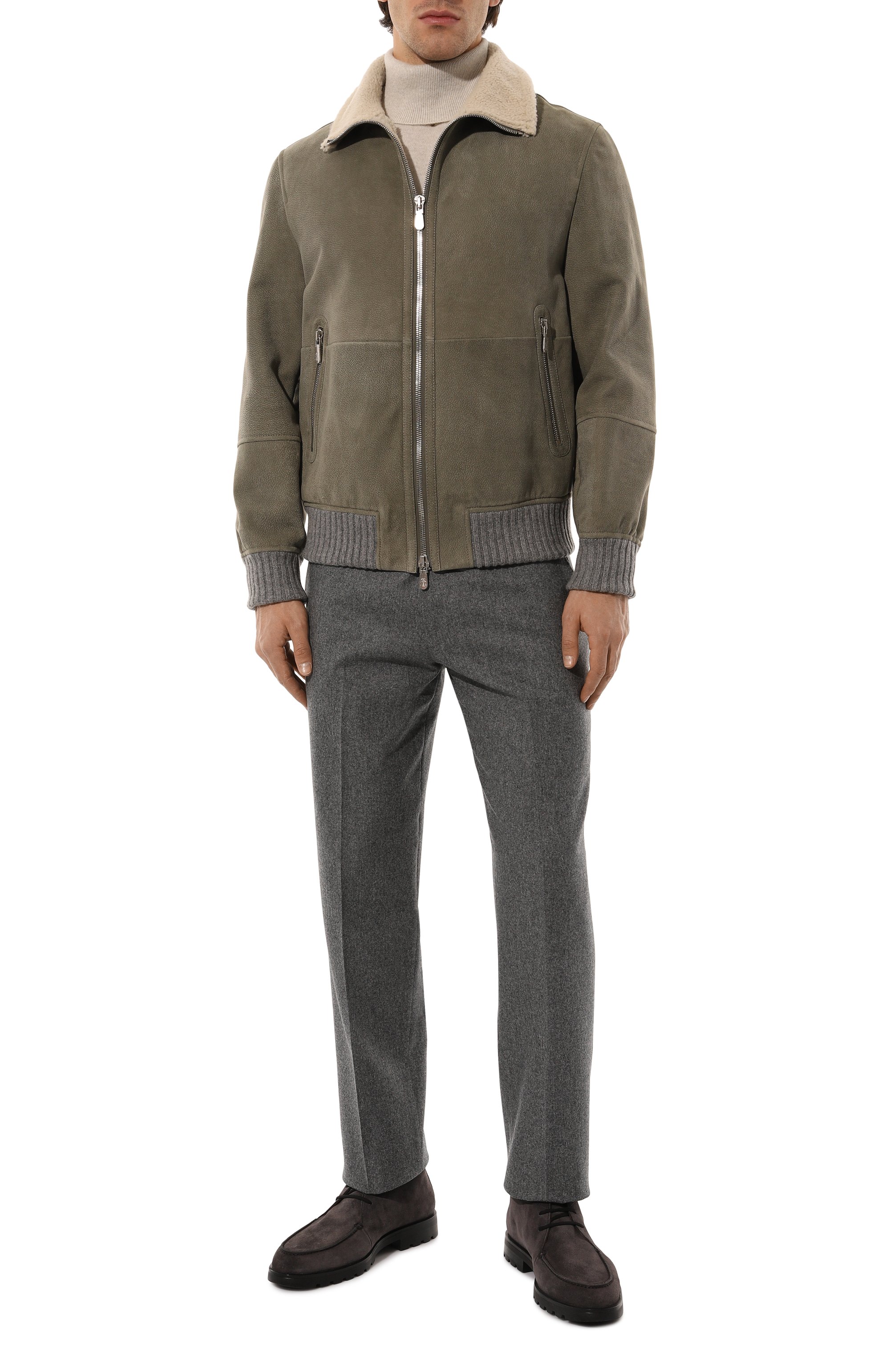 Дубленка из овчины BRUNELLO CUCINELLI хаки цвета по цене 924000 руб., арт. MPMTU1737, фото 2 Дубленка из овчины BRUNELLO CUCINELLI, арт. MPMTU1737, фото 2