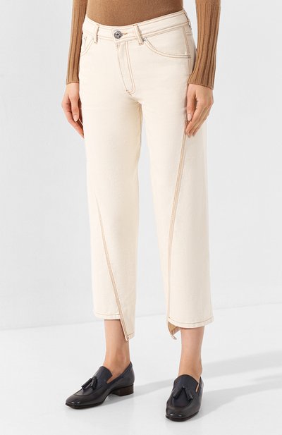 Укороченные джинсы LANVIN бежевого цвета по цене 75550 руб., арт. RW-TR503U-4271-H19, фото 3 Укороченные джинсы LANVIN, арт. RW-TR503U-4271-H19, фото 3