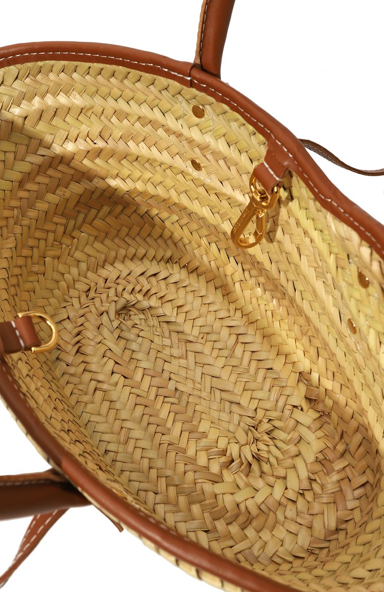 Женская сумка le panier soleil JACQUEMUS бежевого цвета, арт. 23E/223BA044-3072 | Фото 5 (Драгоценные камни: Проставлено; Материал сплава: Проставлено; Размер: medium; Материал: Рафия)