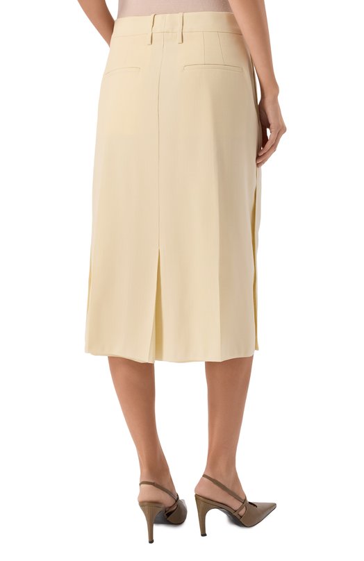 Шерстяная юбка Jil Sander J01MA0165/J40171 Кремовый  J01MA0165/J40171 Фото 4