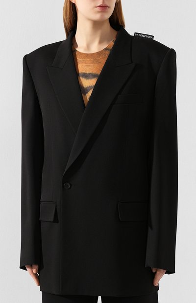 Шерстяной жакет BALENCIAGA черного цвета по цене 296500 руб., арт. 602185/TGT09, фото 3 Шерстяной жакет BALENCIAGA, арт. 602185/TGT09, фото 3