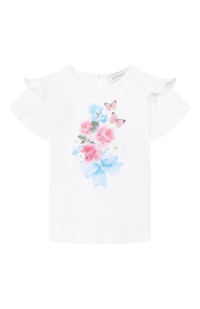 Хлопковая футболка MONNALISA, арт. 39G602