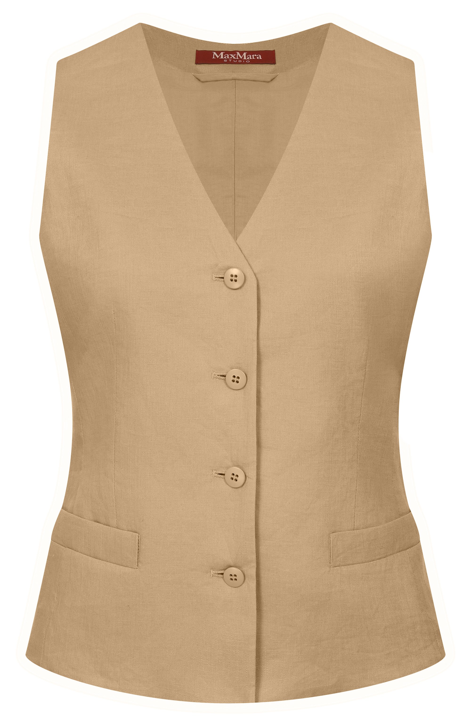 Льняной жилет MAX MARA STUDIO, арт. MSTCARNET, фото 1