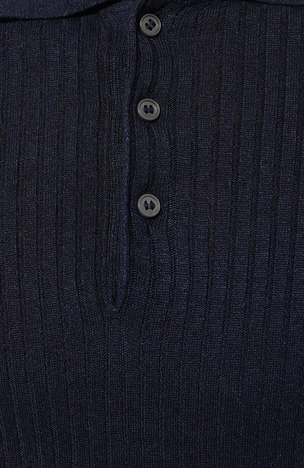 Поло изо льна и хлопка GRAN SASSO темно-синего цвета по цене 31250 руб., арт. 57118/18641, фото 5 Поло изо льна и хлопка GRAN SASSO, арт. 57118/18641, фото 5