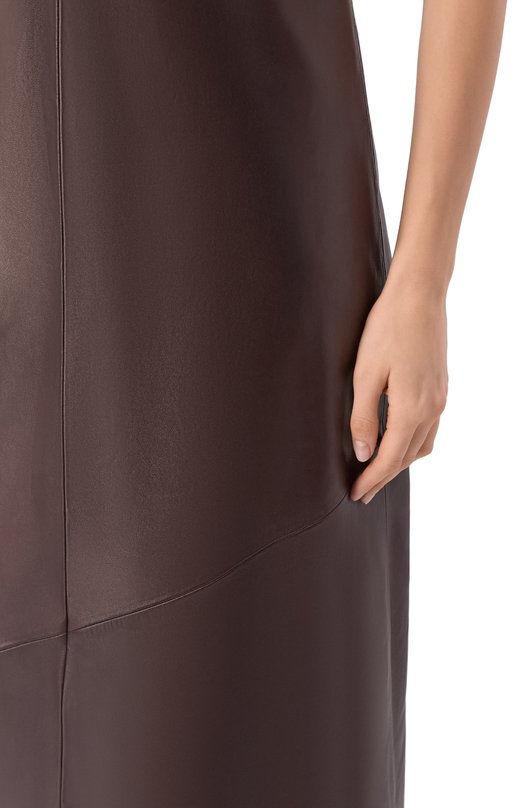 Кожаное платье MVST M26.2PW.L026/L011 NAPPA Коричневый  M26.2PW.L026/L011 NAPPA Фото 5