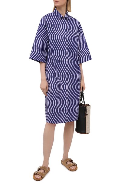 Хлопковое платье DRIES VAN NOTEN фиолетового цвета по цене 59350 руб., арт. 211-11084-2009, фото 2 Хлопковое платье DRIES VAN NOTEN, арт. 211-11084-2009, фото 2