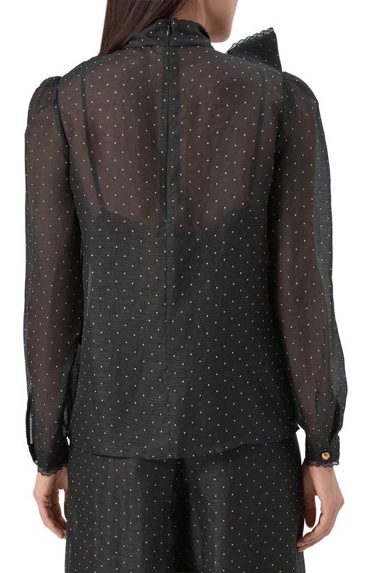 Блузка изо льна и шелка Zimmermann 5234TF253 Чёрный  5234TF253 Фото 4