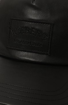 Мужская бейсболка из экокожи ICEBERG черного цвета, арт. 7102/6949 | Фото 4 (Материал: Синтетический материал, Текстиль, Экокожа; Материал сплава: Проставлено; Нос: Не проставлено)