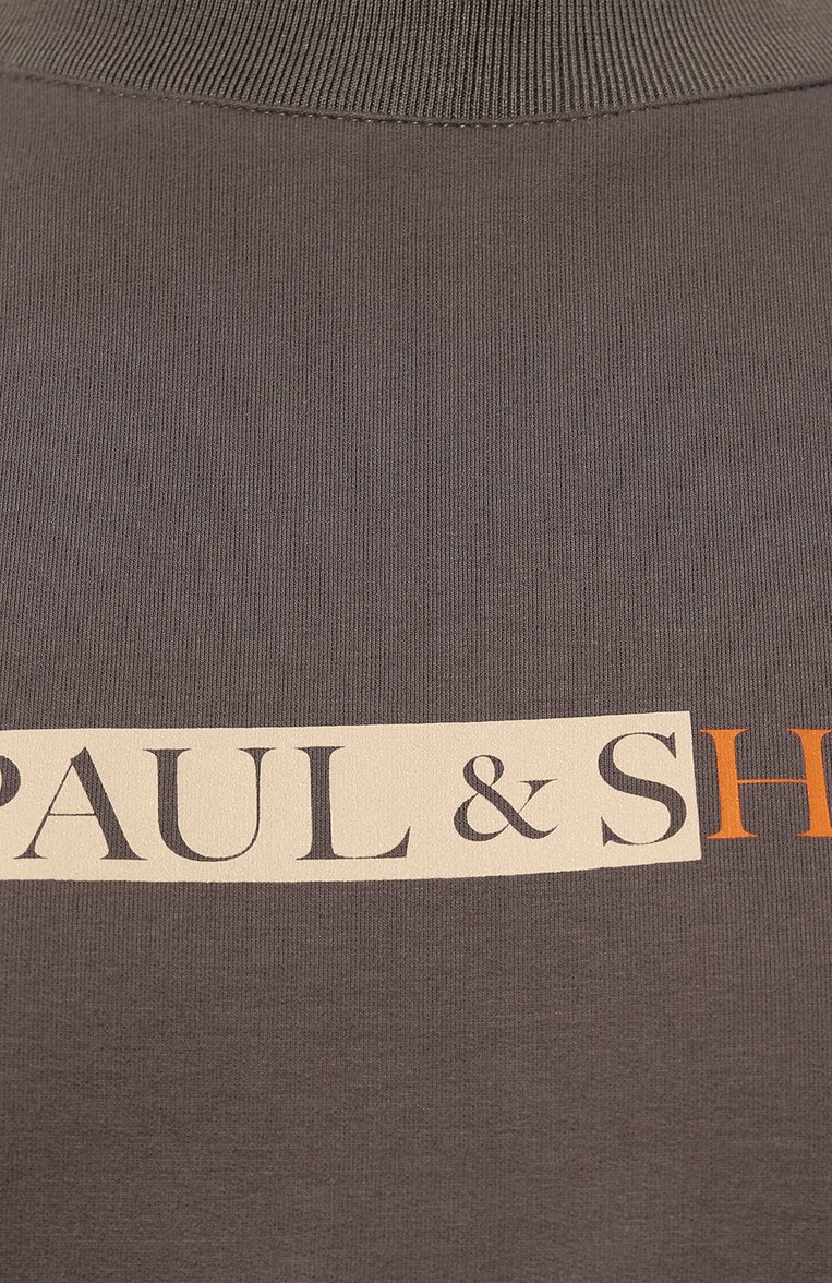 Мужской хлопковый свитшот PAUL&SHARK серого цвета, арт. 24411896/3XL | Фото 5 (Рукава: Длинные; Материал внешний: Хлопок; Длина (для топов): Удлиненные; Драгоценные камни: Проставлено; Материал сплава: Проставлено; Мужское Кросс-КТ: свитшот-одежда; Принт: С принтом; Стили: Спорт-шик)