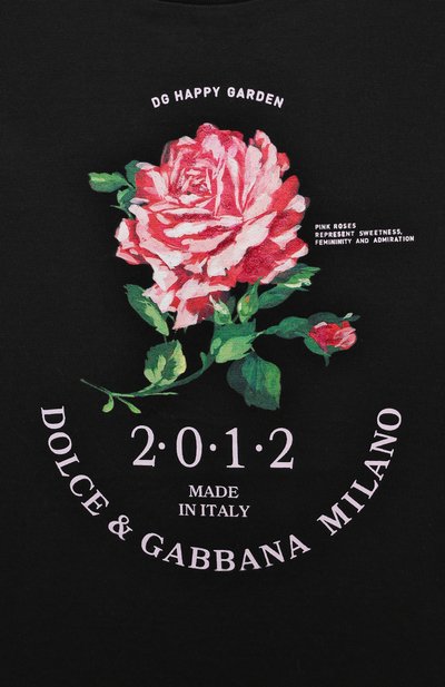 Хлопковая футболка DOLCE & GABBANA черного цвета по цене 23900 руб., арт. L5JTNM/G7N0U, фото 3 Хлопковая футболка DOLCE & GABBANA, арт. L5JTNM/G7N0U, фото 3