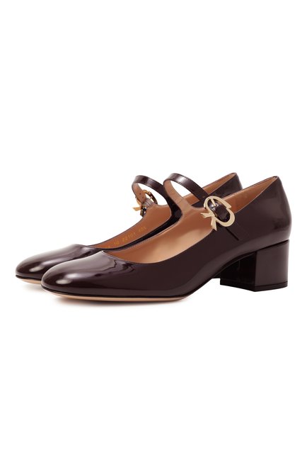 Женские кожаные туфли ribbon 45 GIANVITO ROSSI, арт. G22101.45RIC.VERB0UR