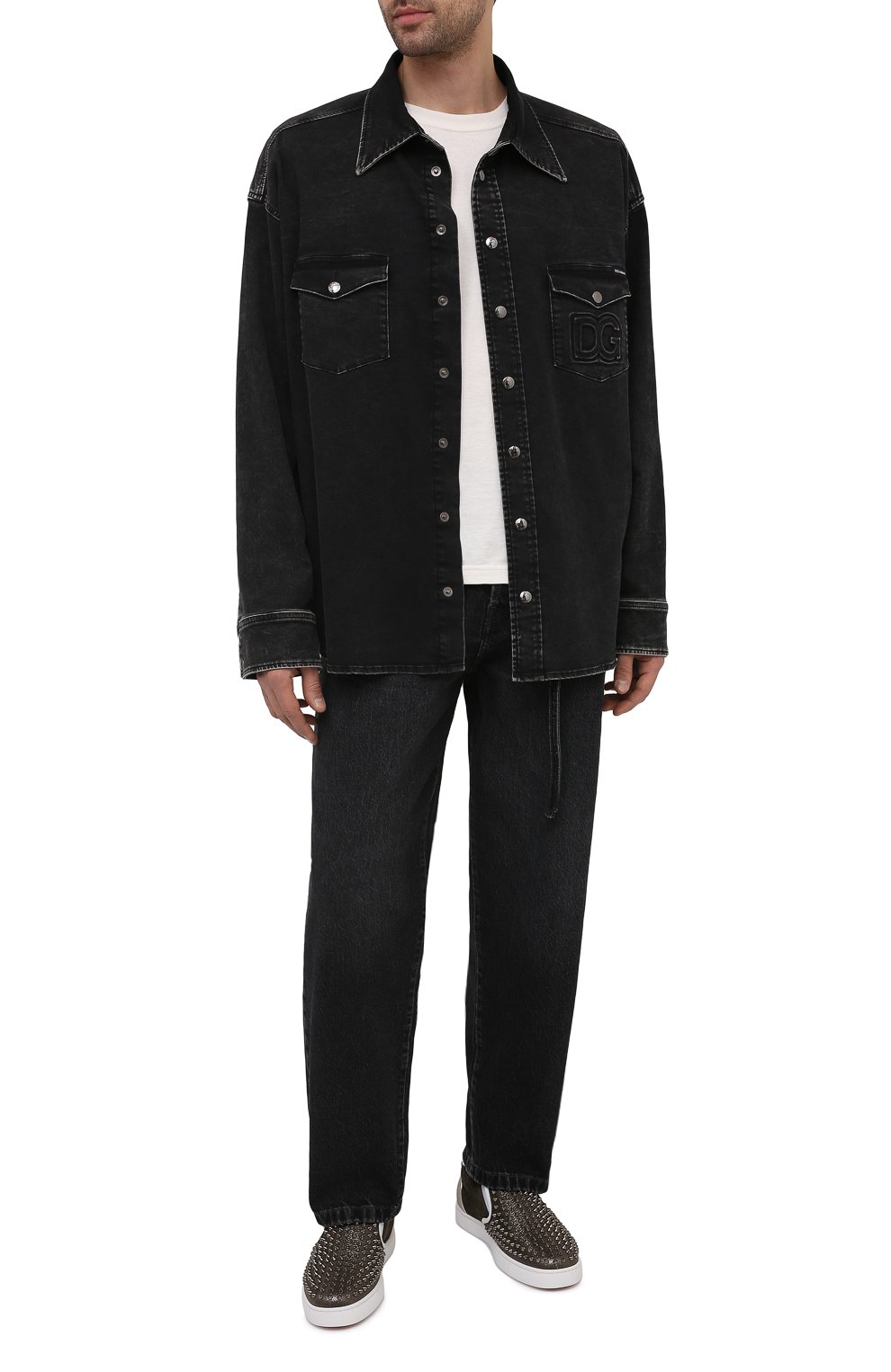 Комбинированные слипоны sailor boat CHRISTIAN LOUBOUTIN разноцветного цвета по цене 99500 руб., арт. 1210858/SAIL0R B0AT 0RLAT0 SPIKES FLAT, фото 2 Комбинированные слипоны sailor boat CHRISTIAN LOUBOUTIN, арт. 1210858/SAIL0R B0AT 0RLAT0 SPIKES FLAT, фото 2