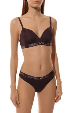 Женские комплект из двух трусов EMPORIO ARMANI бордового цвета, арт. 163333/4F235 | Фото 2 (Нос: Не проставлено; Материал сплава: Проставлено; Материал внешний: Синтетический материал)