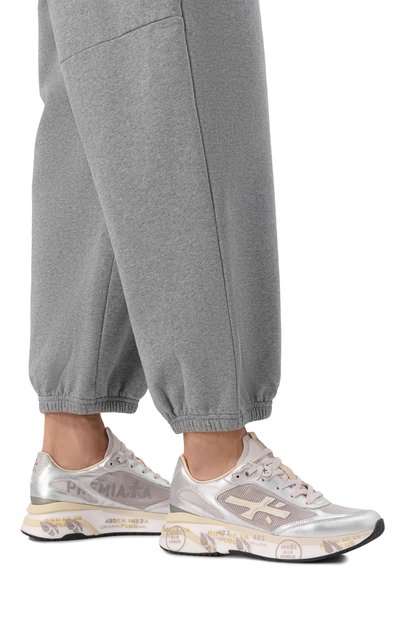 Комбинированные кроссовки moerun-d PREMIATA серебряного цвета по цене 32600 руб., арт. M0ERUND/VAR 8084, фото 2 Комбинированные кроссовки moerun-d PREMIATA, арт. M0ERUND/VAR 8084, фото 2