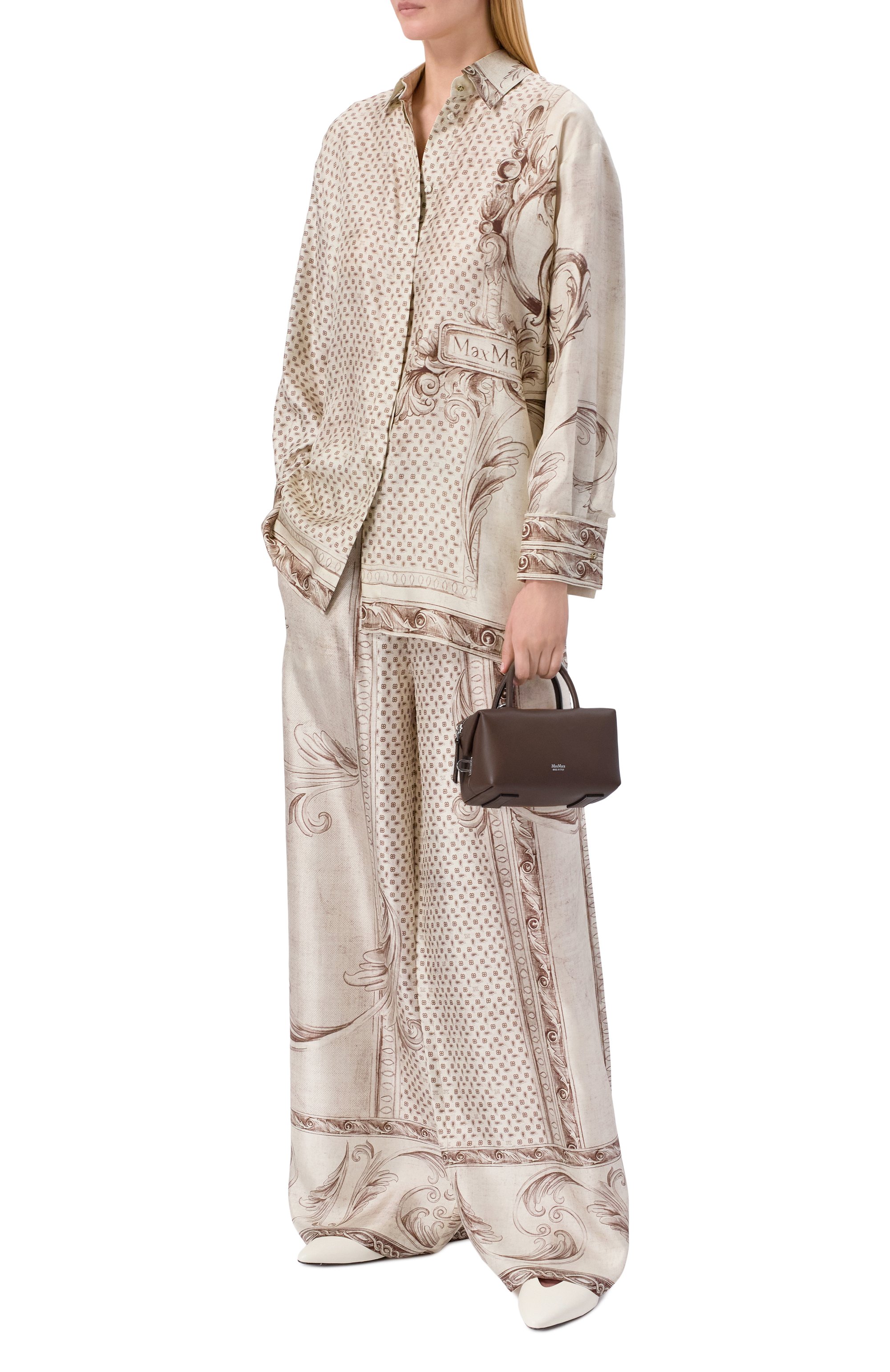 Сумка holdalls small MAX MARA темно-коричневого цвета по цене 145500 руб., арт. H0LDALLS, фото 3 Сумка holdalls small MAX MARA, арт. H0LDALLS, фото 3