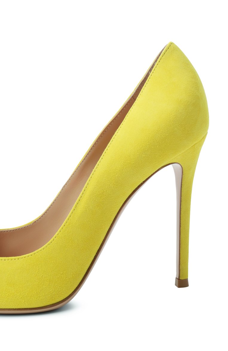 Женские замшевые туфли gianvito 105 GIANVITO ROSSI желтого цвета, арт. G28470.15RIC.CAMS0RR | Фото 7 (Каблук высота: Высокий; Материал внутренний: Натуральная кожа; Подошва: Плоская; Материал внешний: Натуральная кожа, Замша; Каблу�к тип: Шпилька)