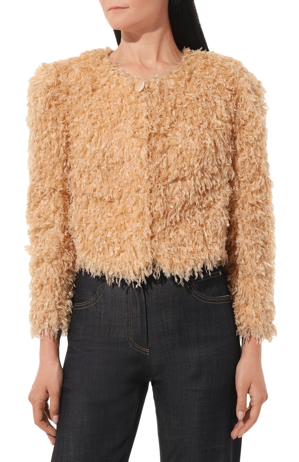 Жакет из вискозы BOTROIS бежевого цвета по цене 22900 руб., арт. SKU023110703, фото 3 Жакет из вискозы BOTROIS, арт. SKU023110703, фото 3