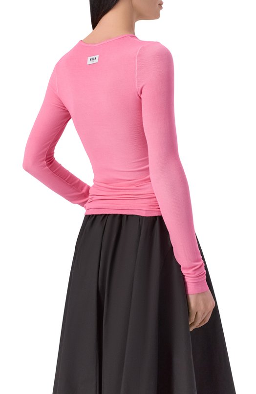 Лонгслив из вискозы MSGM 4041MDM116N/267130 Розовый  4041MDM116N/267130 Фото 4