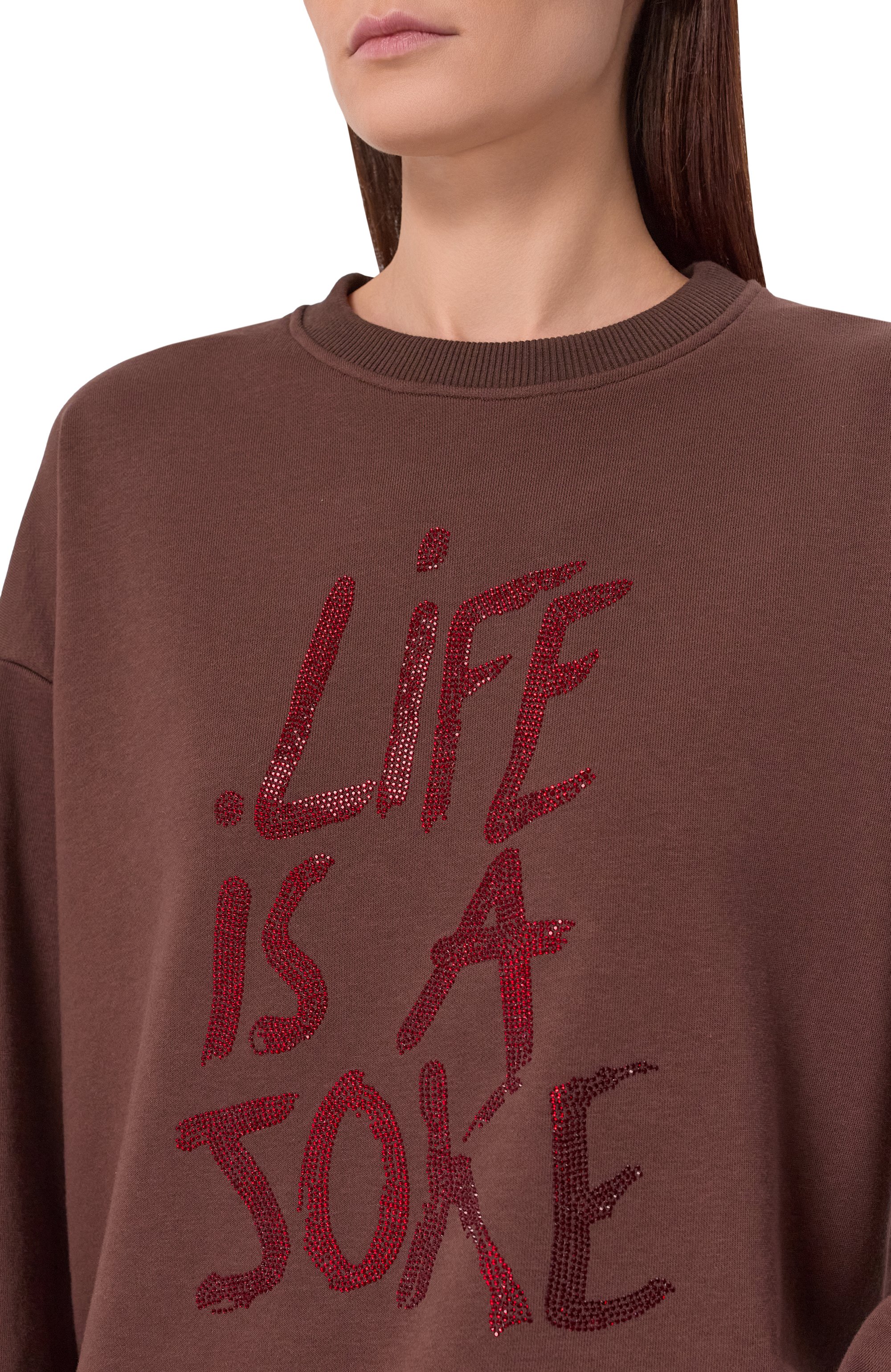 Хлопковый свитшот SEVEN LAB коричневого цвета по цене 20580 руб., арт. 225-S-J-24-00-127-150, фото 5 Хлопковый свитшот SEVEN LAB, арт. 225-S-J-24-00-127-150, фото 5