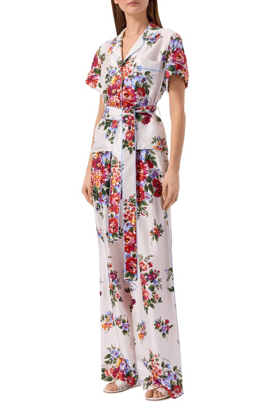 Шелковая рубашка Dolce & Gabbana F5S23T/IS11I Белый  F5S23T/IS11I Фото 3