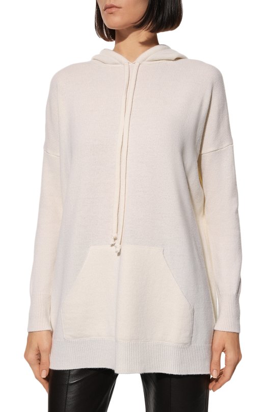 Худи из шерсти и кашемира crem38 Кремовый, фото 3