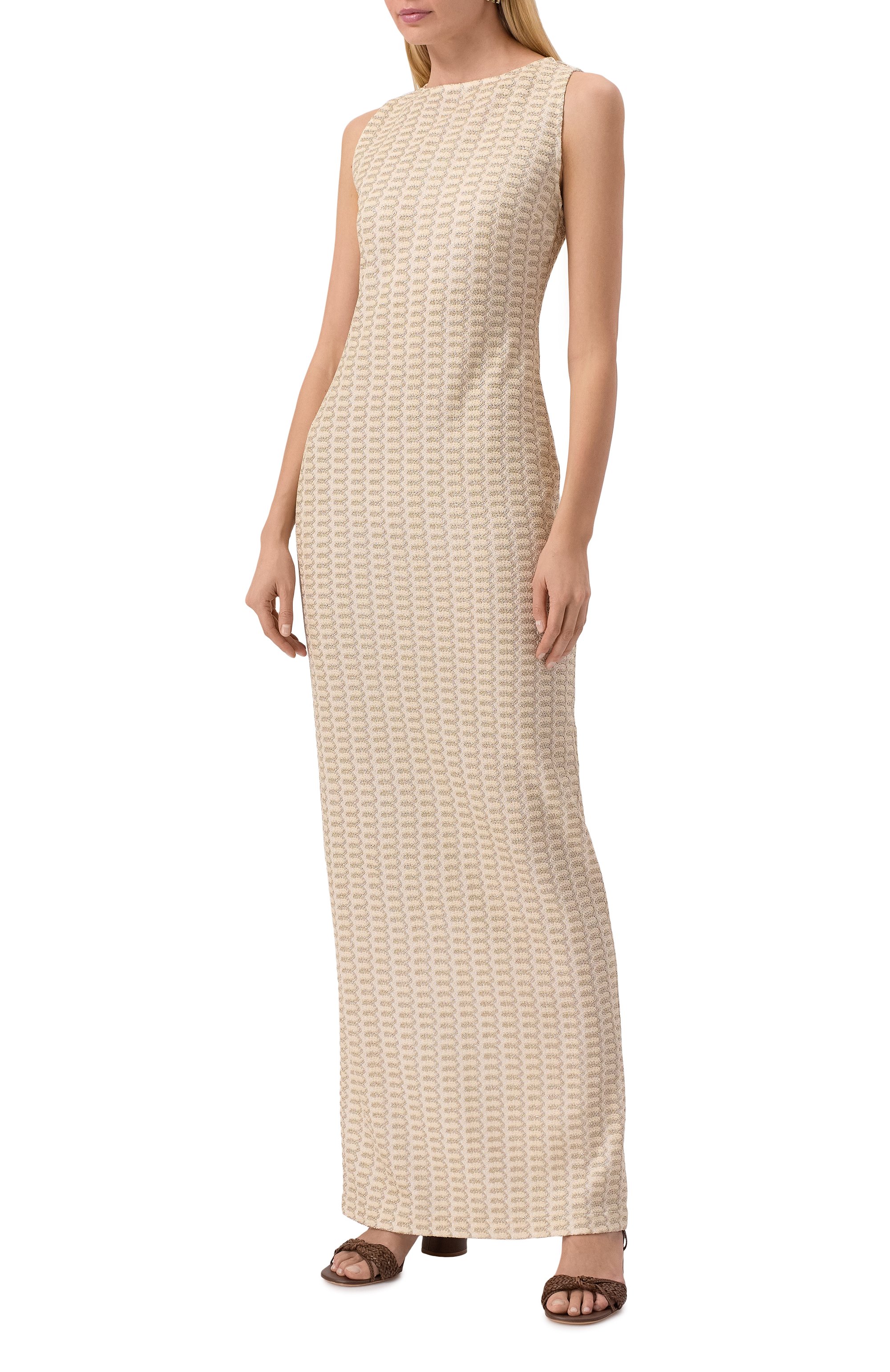Платье из вискозы MISSONI бежевого цвета по цене 149500 руб., арт. DS25SG1N/BR010R, фото 3 Платье из вискозы MISSONI, арт. DS25SG1N/BR010R, фото 3