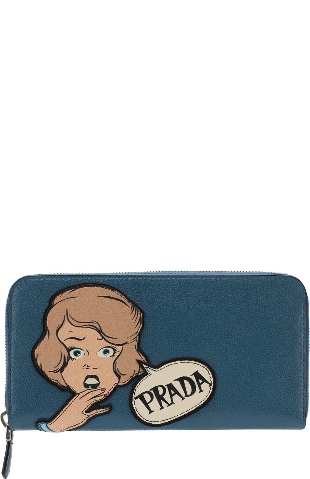 Кожаный кошелек с аппликацией на молнии PRADA, арт. 1ML506- 2BZR-F0215, фото 1