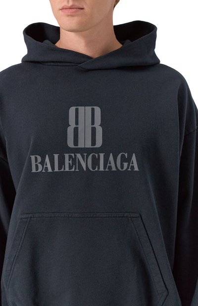Хлопковое худи BALENCIAGA черного цвета по цене 141000 руб., арт. 767877/TSV03, фото 5 Хлопковое худи BALENCIAGA, арт. 767877/TSV03, фото 5