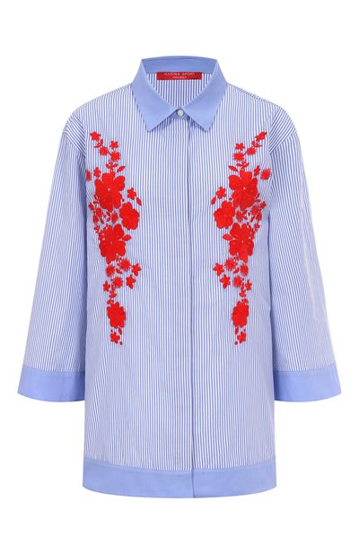 Хлопковая блузка MARINA SPORT голубого цвета по цене 39950 руб., арт. GELA, фото 1 Хлопковая блузка MARINA SPORT, арт. GELA, фото 1