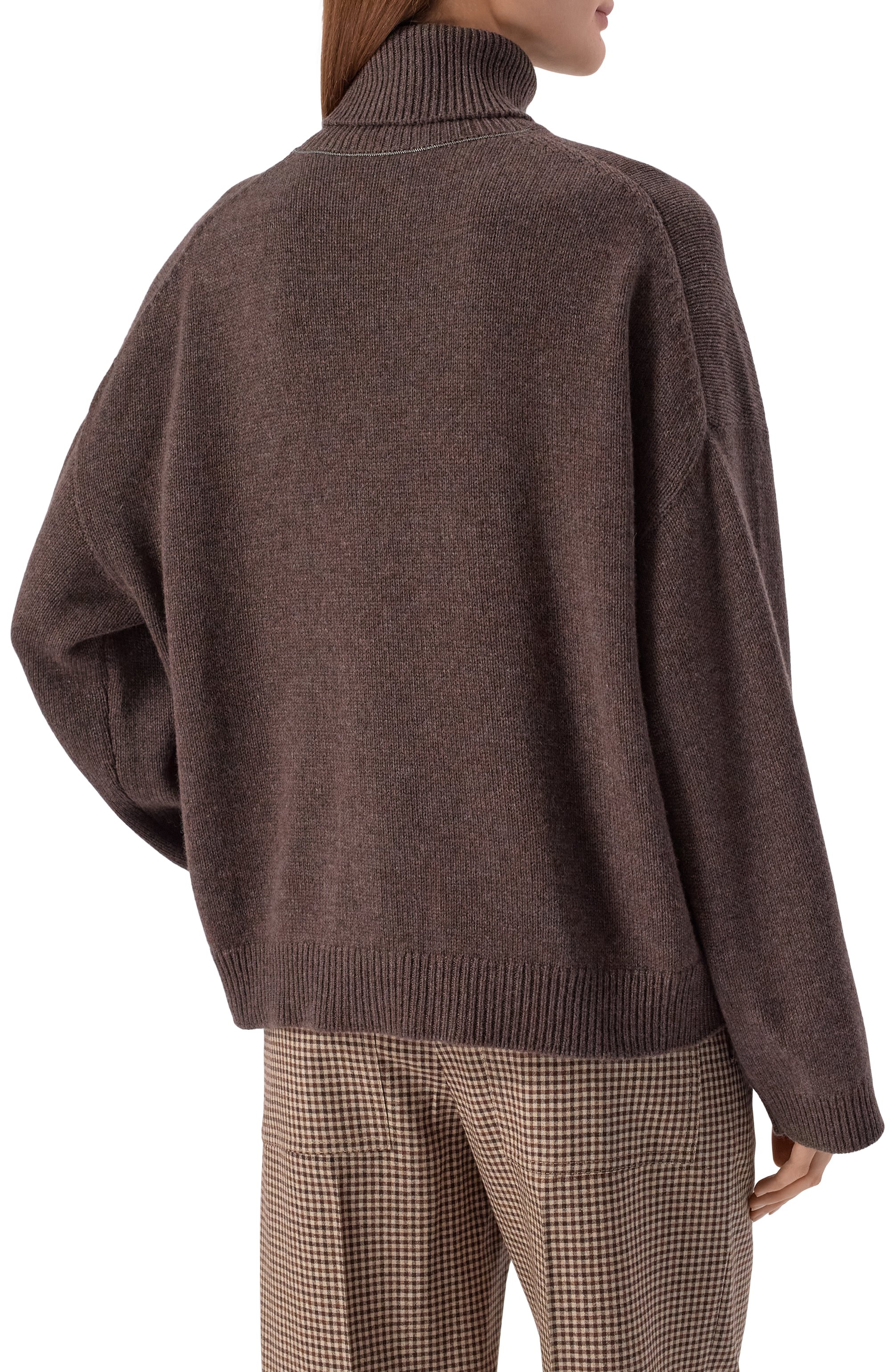 Кашемировый свитер BRUNELLO CUCINELLI коричневого цвета по цене 299500 руб., арт. M12501703, фото 4 Кашемировый свитер BRUNELLO CUCINELLI, арт. M12501703, фото 4