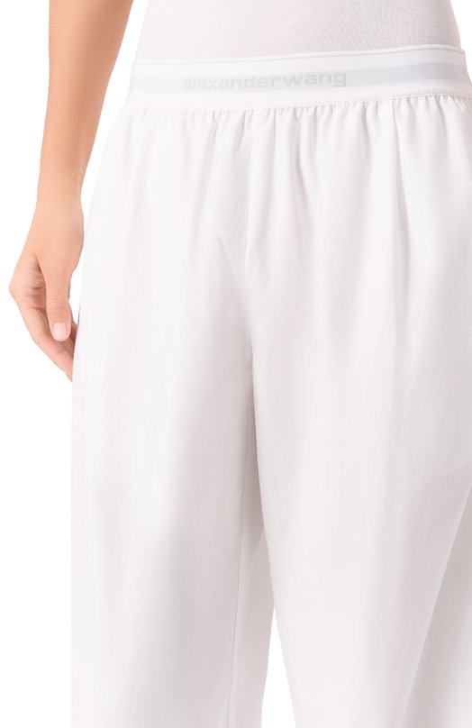 Хлопковые брюки Alexander Wang 1WC3254918 Белый  1WC3254918 Фото 5