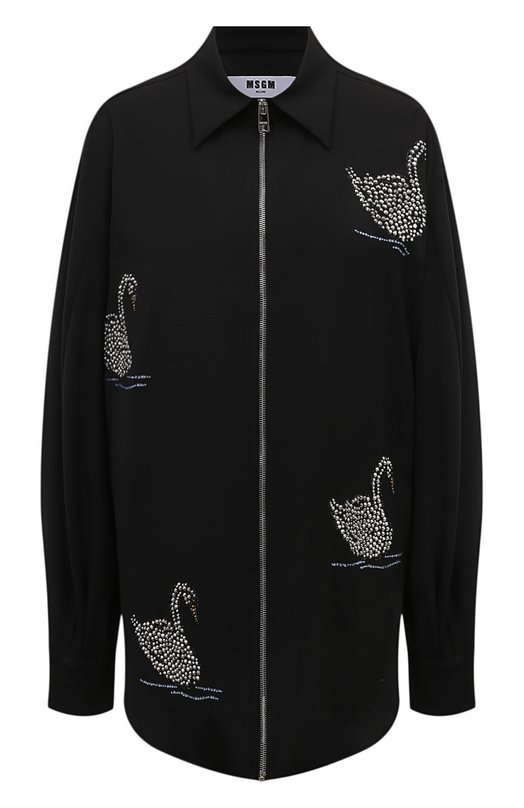 фото Рубашка с отделкой стразами msgm
