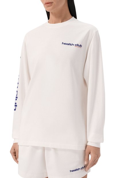 Хлопковый лонгслив SPORTY AND RICH белого цвета по цене 16450 руб., арт. T005971183WH01, фото 3 Хлопковый лонгслив SPORTY AND RICH, арт. T005971183WH01, фото 3