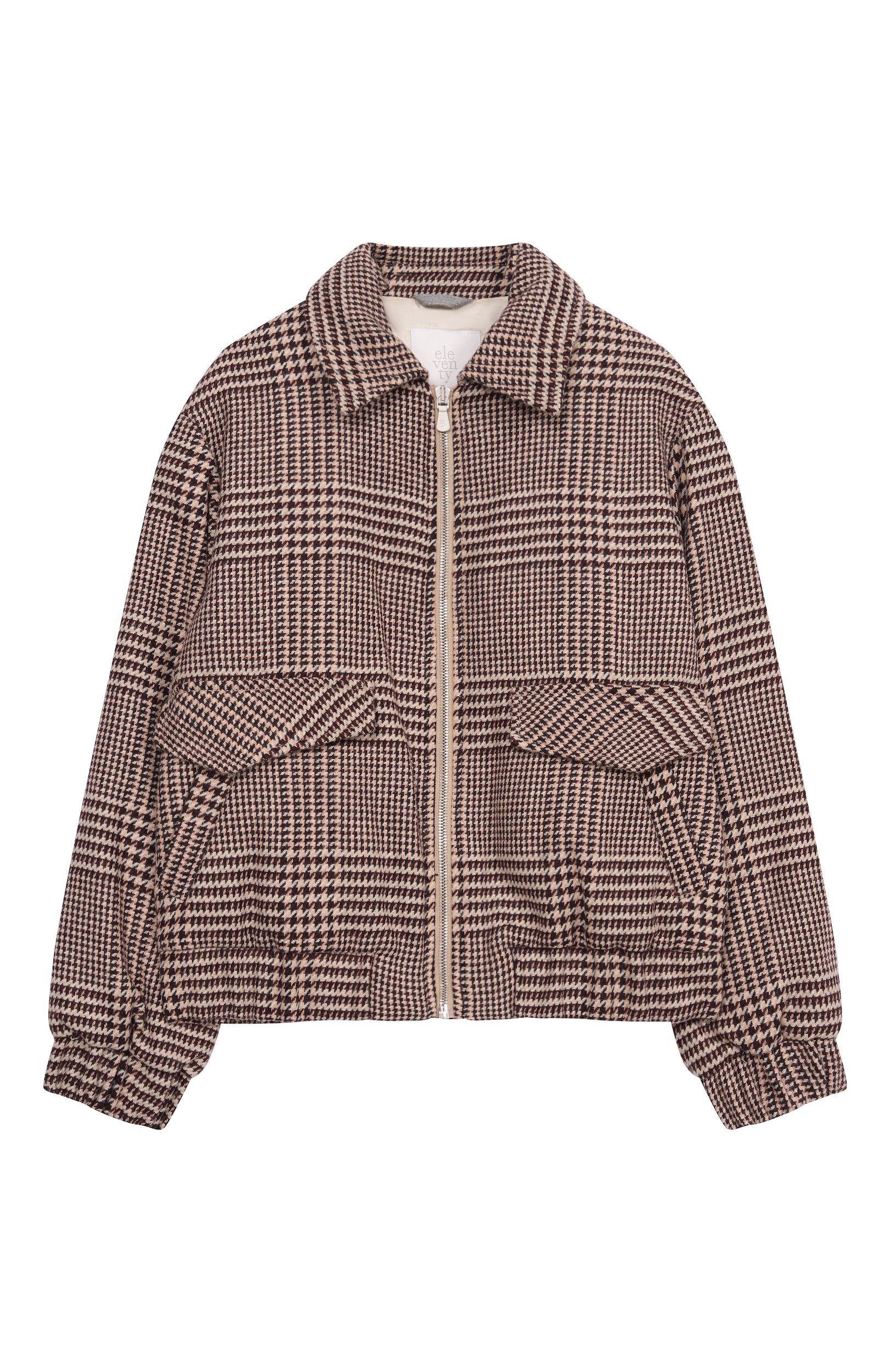 Бомбер ELEVENTY коричневого цвета по цене 42450 руб., арт. EZ2I97/E0262, фото 1 Бомбер ELEVENTY, арт. EZ2I97/E0262, фото 1
