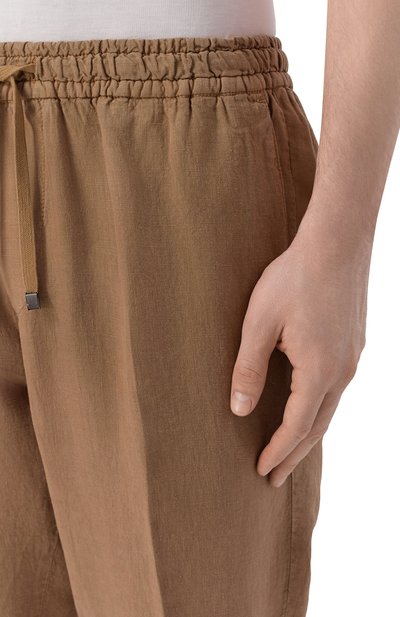 Льняные брюки BOGLIOLI коричневого цвета по цене 49950 руб., арт. 89895Q/SB5752, фото 5 Льняные брюки BOGLIOLI, арт. 89895Q/SB5752, фото 5