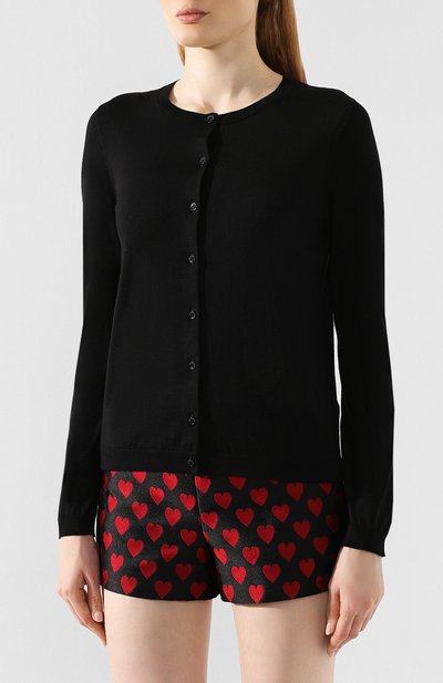 Кардиган из смеси шерсти и шелка REDVALENTINO черного цвета по цене 36100 руб., арт. SR3KA00V/4A7, фото 3 Кардиган из смеси шерсти и шелка REDVALENTINO, арт. SR3KA00V/4A7, фото 3