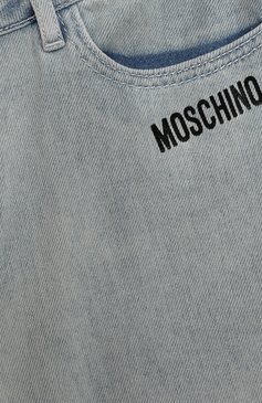 Детские джинсовые шорты MOSCHINO голубого цвета, арт. HDQ019/L0E23/10-14 | Фото 3 (Кросс-КТ: Деним; Материал сплава: Проставлено; Нос: Не проставлено; Материал внешний: Хлопок; Ростовка одежда: 10 - 11 лет | 140 - 146см, 12 лет | 152 см, 16 лет | 164 см)