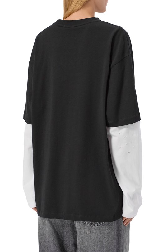 Хлопковый лонгслив Comme des Fuckdown CFABW01666 Чёрно-белый  CFABW01666 Фото 4