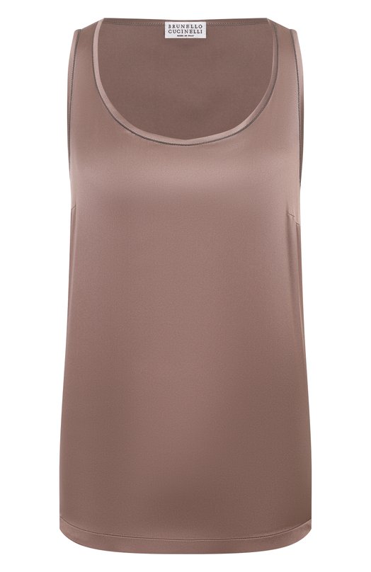 Атласный топ Brunello Cucinelli M0C59DE330 Бежевый M0C59DE330