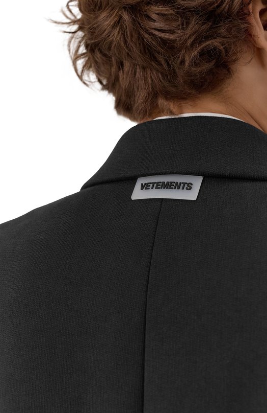 Хлопковый пиджак VETEMENTS UA53JA550B/1606 HEAVY M0LLET0N Чёрный  UA53JA550B/1606 HEAVY M0LLET0N Фото 7