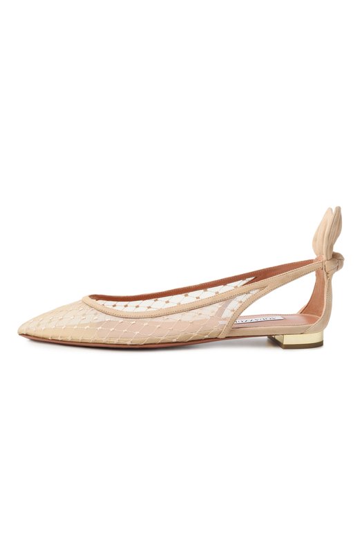 Балетки Bow Tie Aquazzura DNNFLAA0/FMS Бежевый  DNNFLAA0/FMS Фото 4