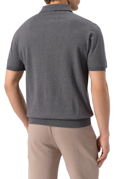 Хлопковое поло KITON темно-серого цвета по цене 115500 руб., арт. UMKXX33K284, фото 4 Хлопковое поло KITON, арт. UMKXX33K284, фото 4