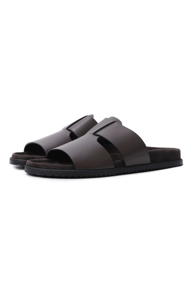 Мужские кожаные шлепанцы DOLCE & GABBANA, арт. A80570/A0118