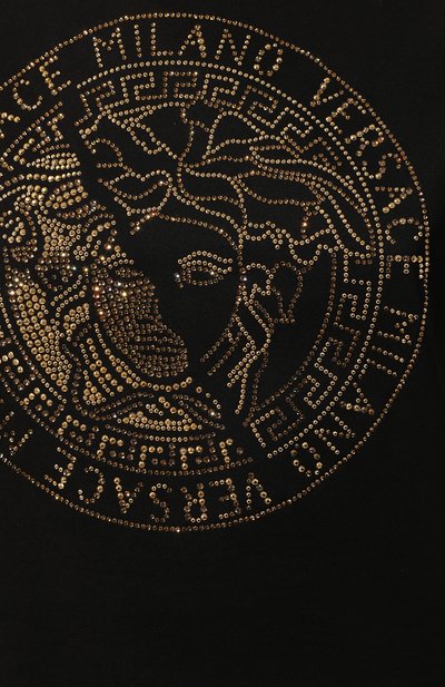 Хлопковая футболка VERSACE черного цвета по цене 56650 руб., арт. A83866/A201952, фото 5 Хлопковая футболка VERSACE, арт. A83866/A201952, фото 5