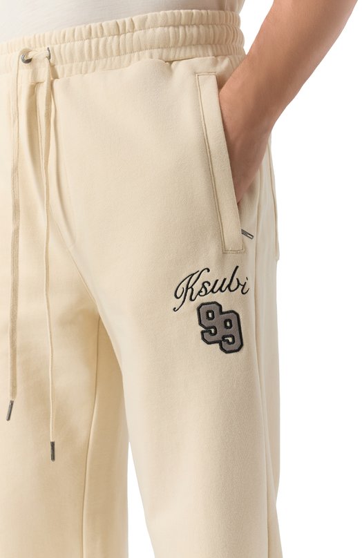 Хлопковые брюки Ksubi MSP25PA009 Кремовый  MSP25PA009 Фото 5